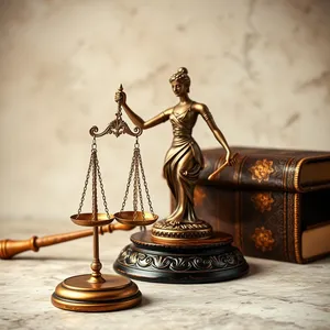 Golden justice scale symbolizing law and order