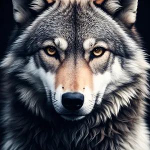 Timber Wolf Portrait in Wild Fur