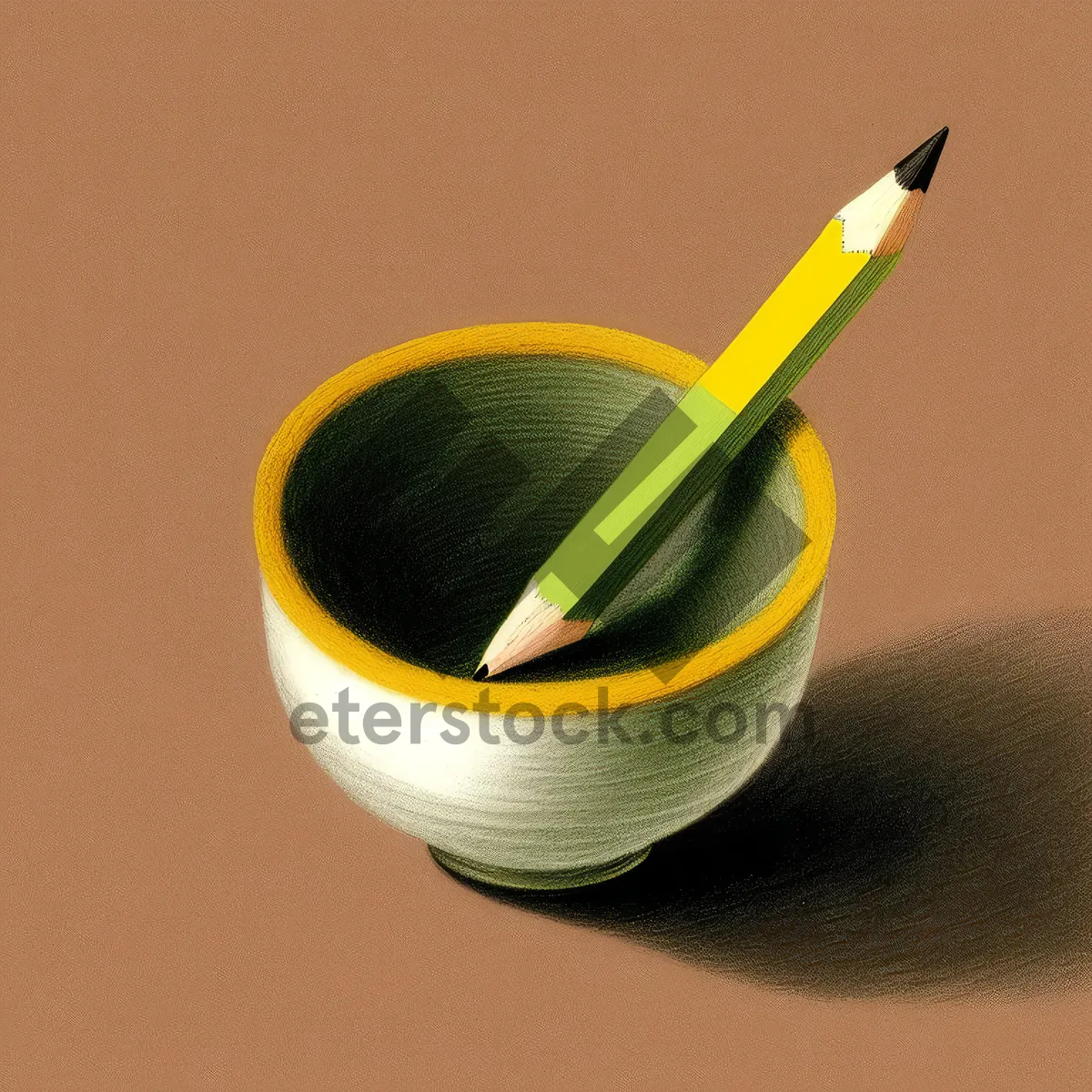 Picture of Hot Yellow Soup Bowl with Spoons