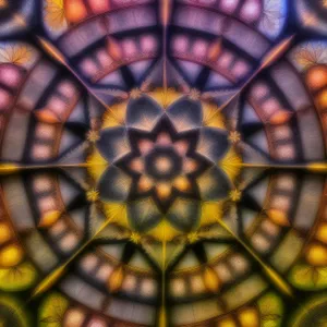 Colorful Geometric Window Design in Fractal Pattern