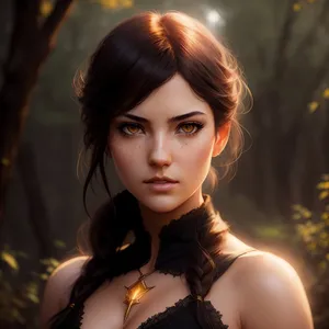 Sultry Brunette Smasher: Attractive Model with Elegant Fashion Style.