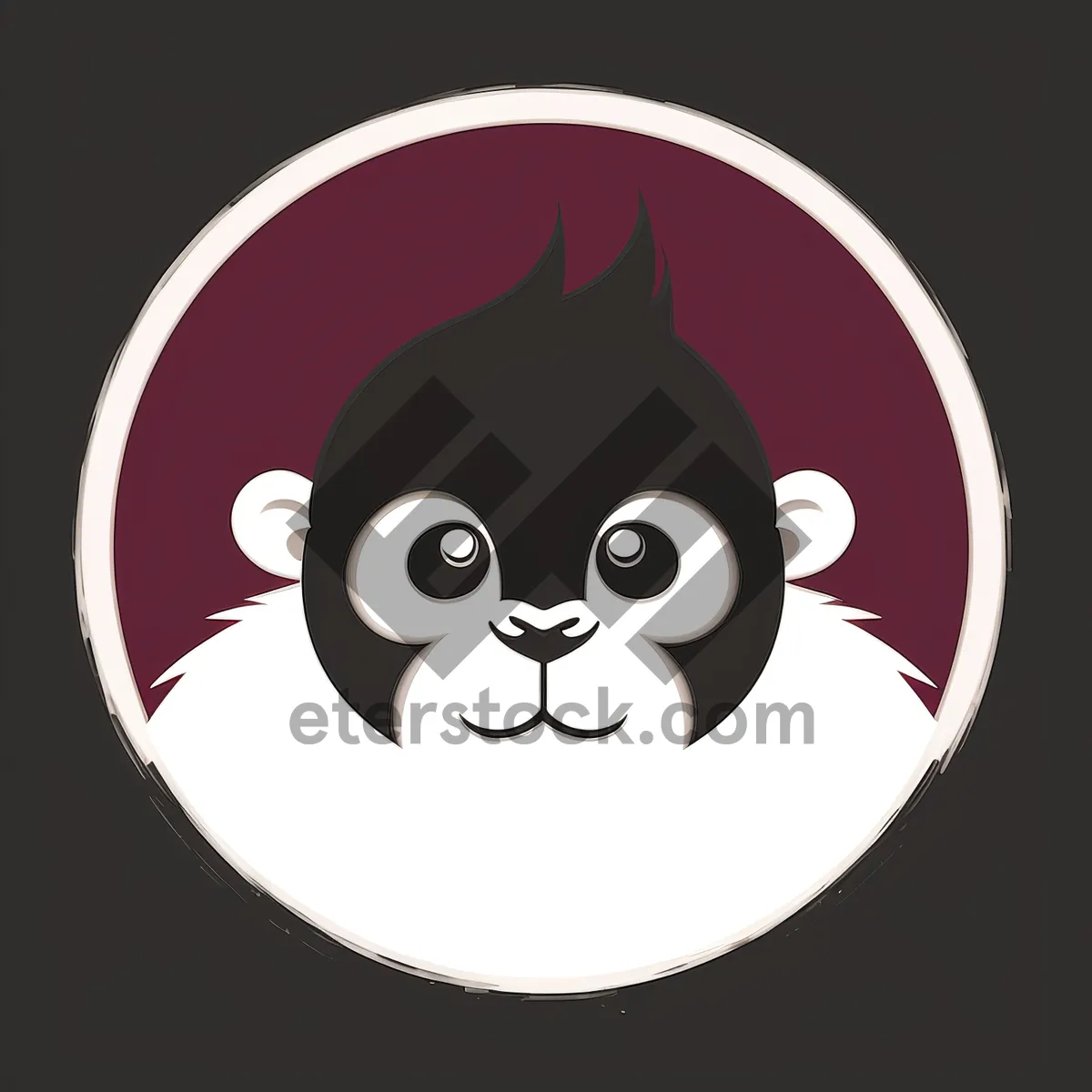 Picture of Black Cartoon Pirate Icon: Round Button Graphic Design