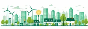 Ecological House Icon Set for Website Buttons