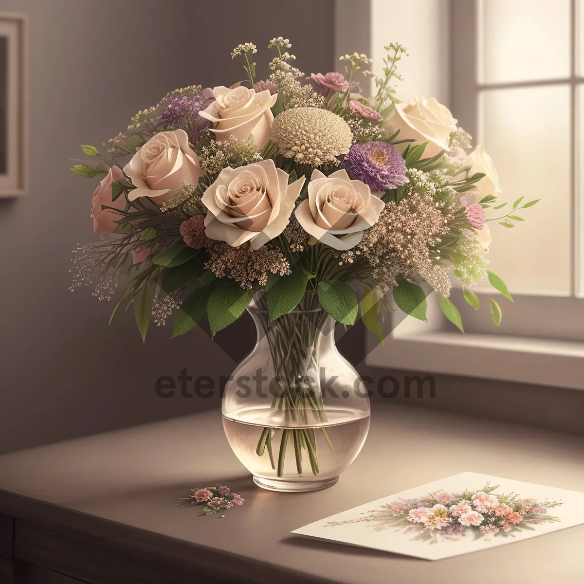 Picture of Romantic Rose Bouquet in Elegant Vase