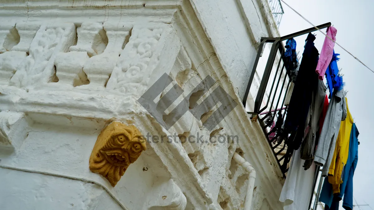 Picture of Historical architecture in city - Old landmark balcony structure