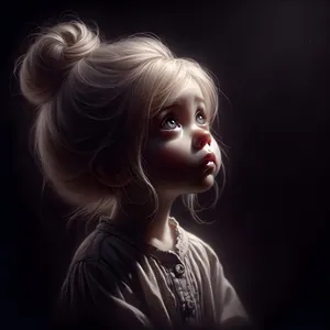 Little Girl With Sad Expression