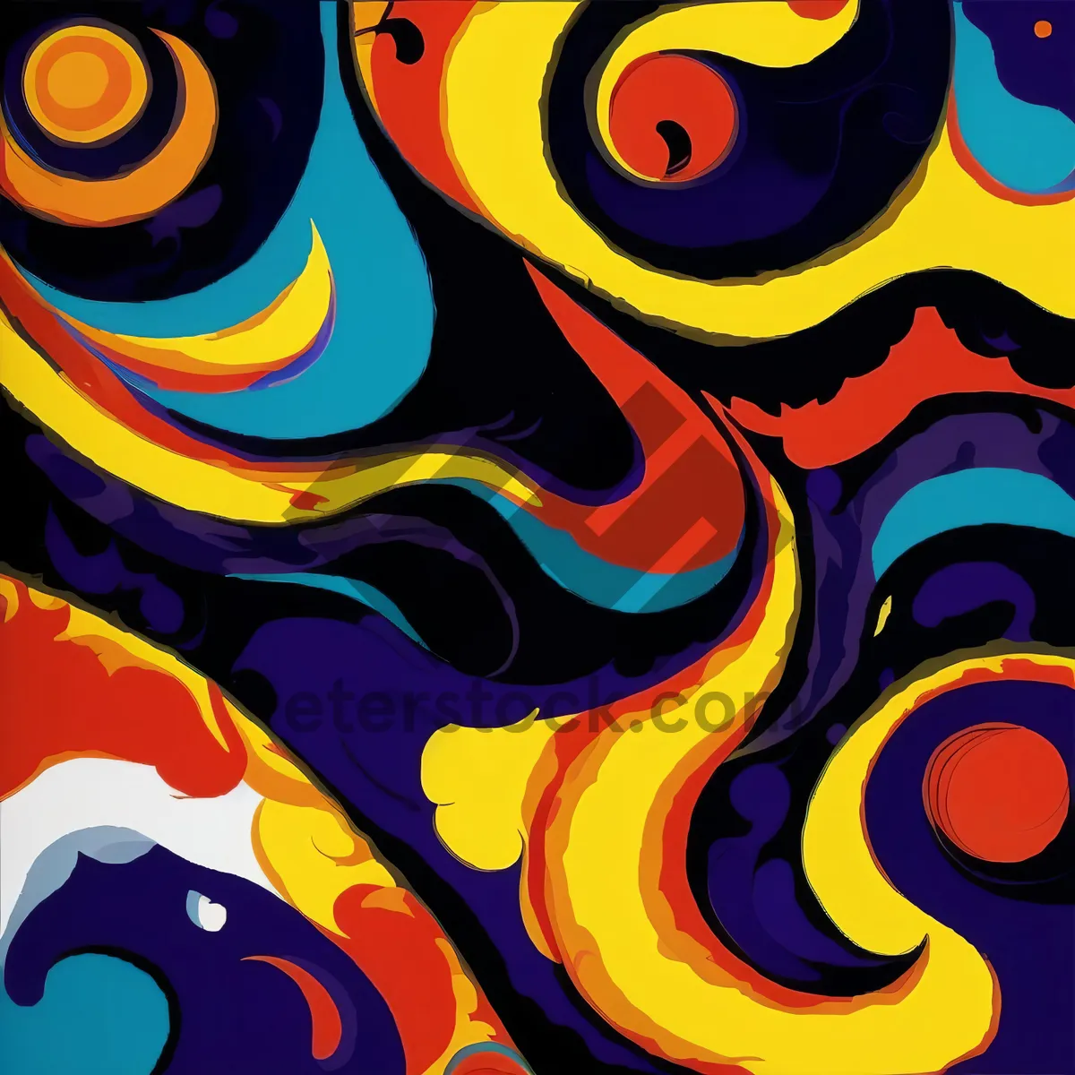 Picture of Graphic Wave Pattern in Modern Art Design