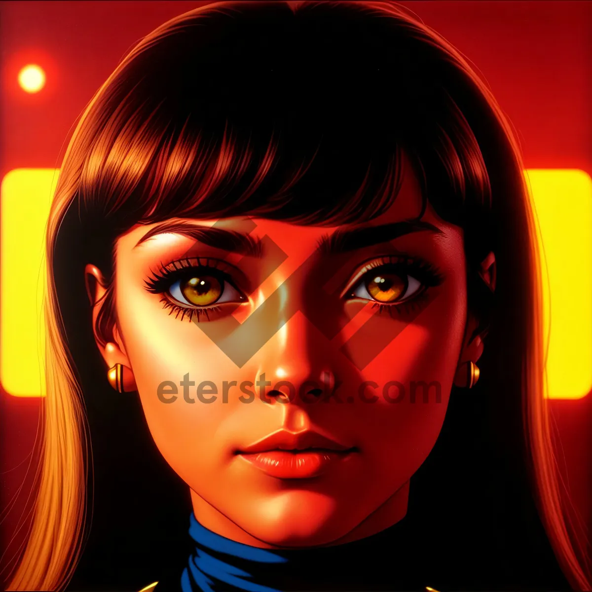Picture of Seductive brunette DJ with captivating eyes and stylish look