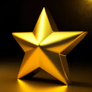 Sparkling 3D Star Icon in Shiny Box Design