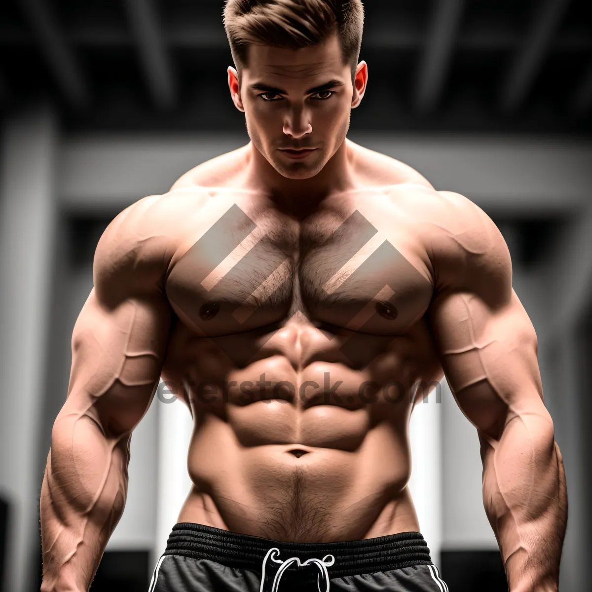 Picture of Muscular male body with impressive abs and biceps.