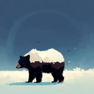 Winter Bear Braving the Cold