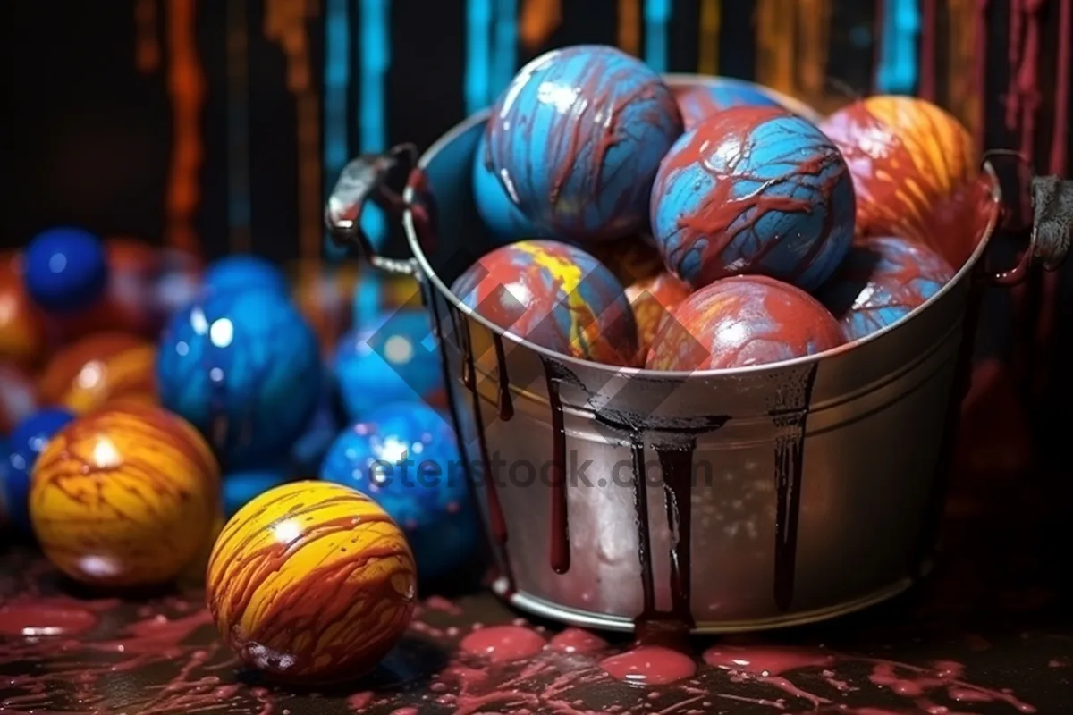 Picture of Colorful pumpkin maracas for festive fall harvest decoration.