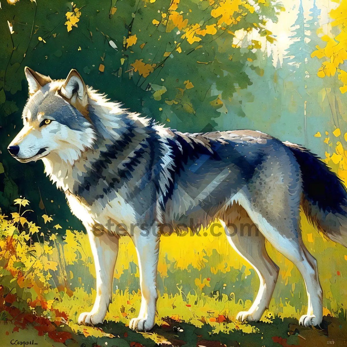 Picture of Coyote in Timber Wolf Fur - Majestic Wildlife Canine