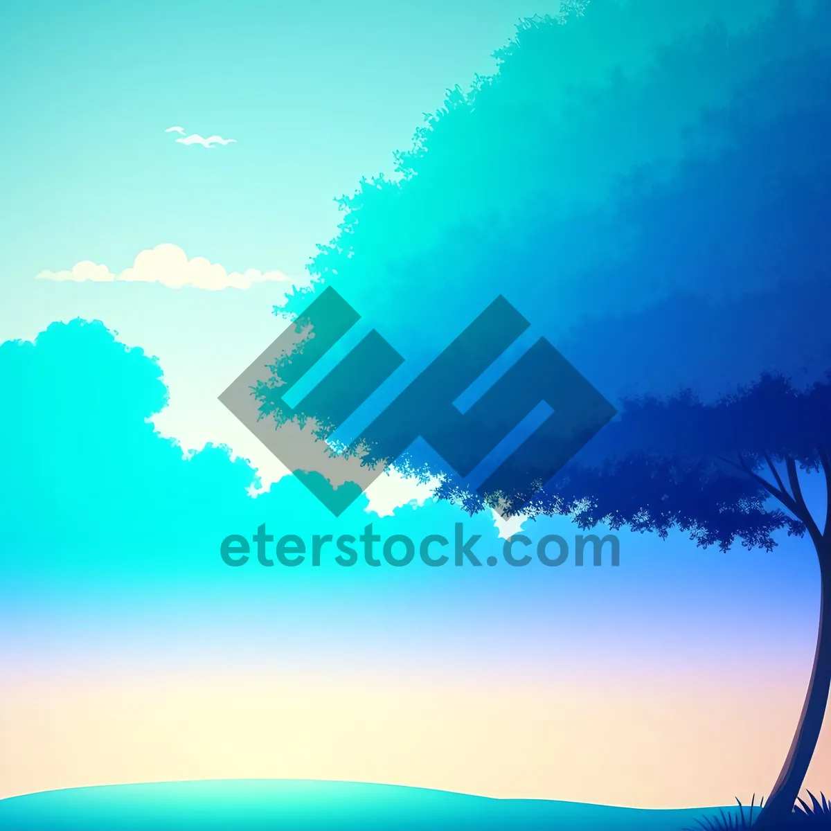 Picture of Idyllic Summer Sky with Clear Sunlight and Clouds