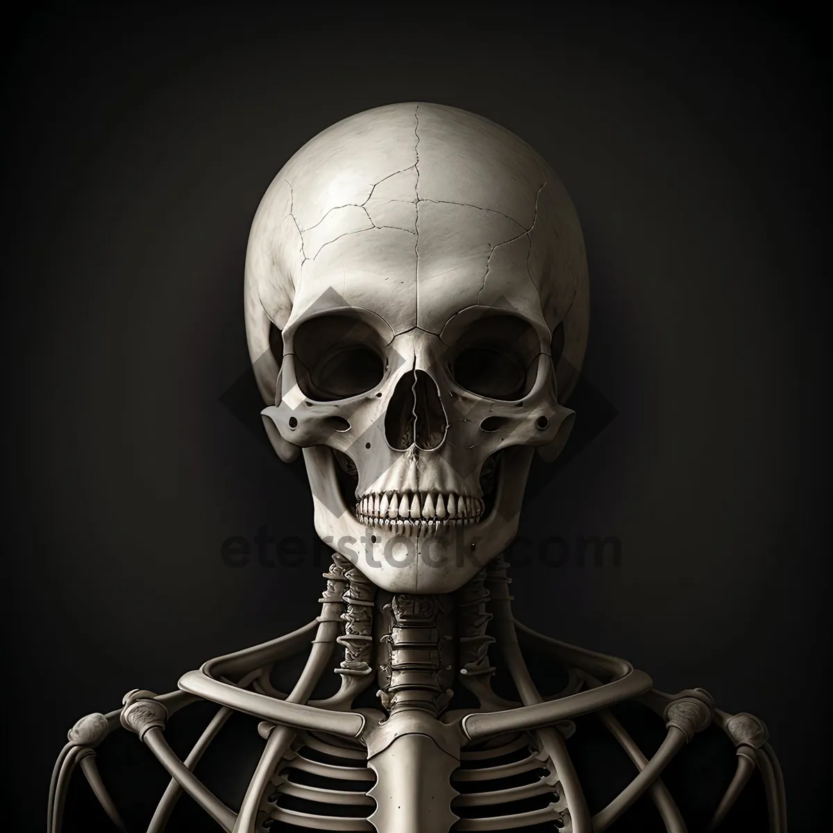 Picture of Terrifying Skeleton Mask Portraying Biohazardous Poison