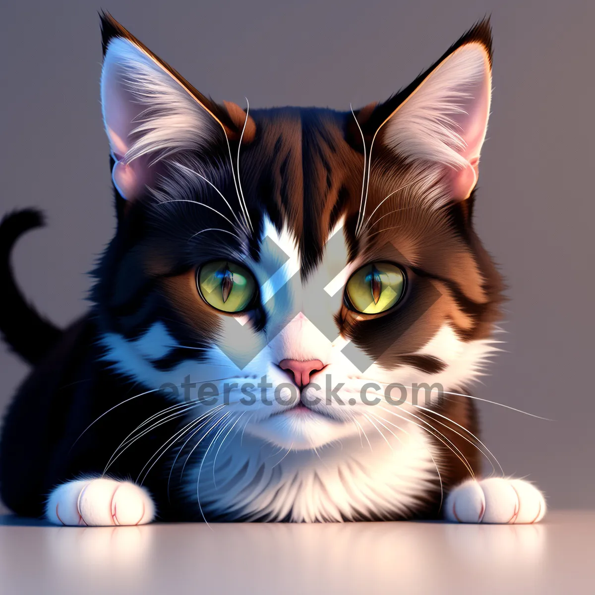 Picture of Curious Kitty with Striped Fur and Playful Whiskers