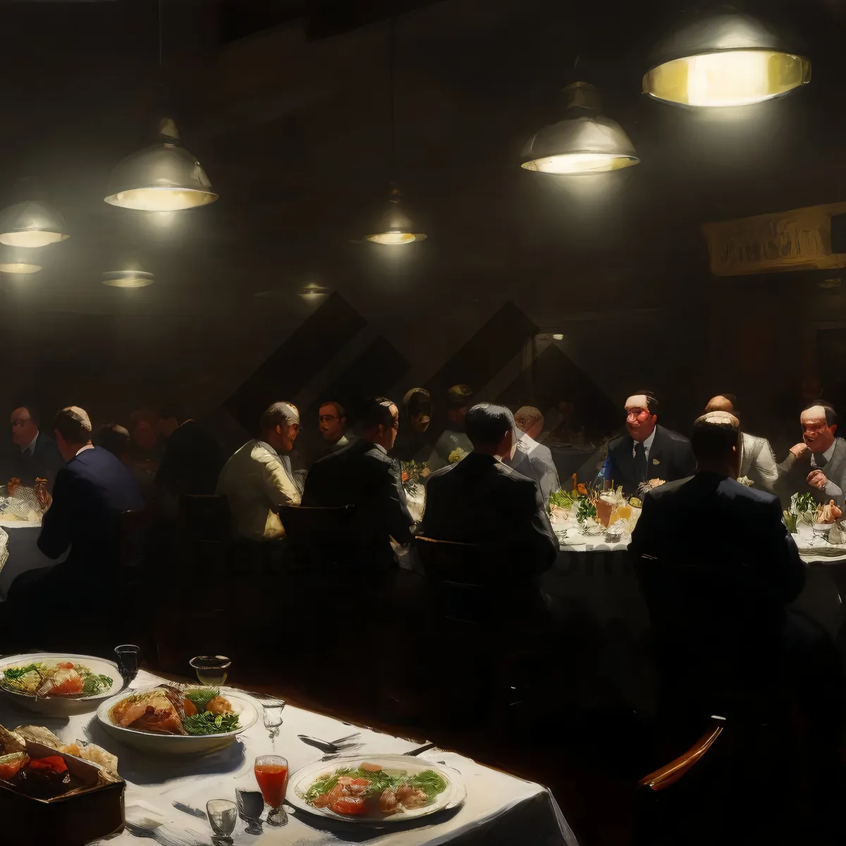 Picture of Happy couple dining at a restaurant.