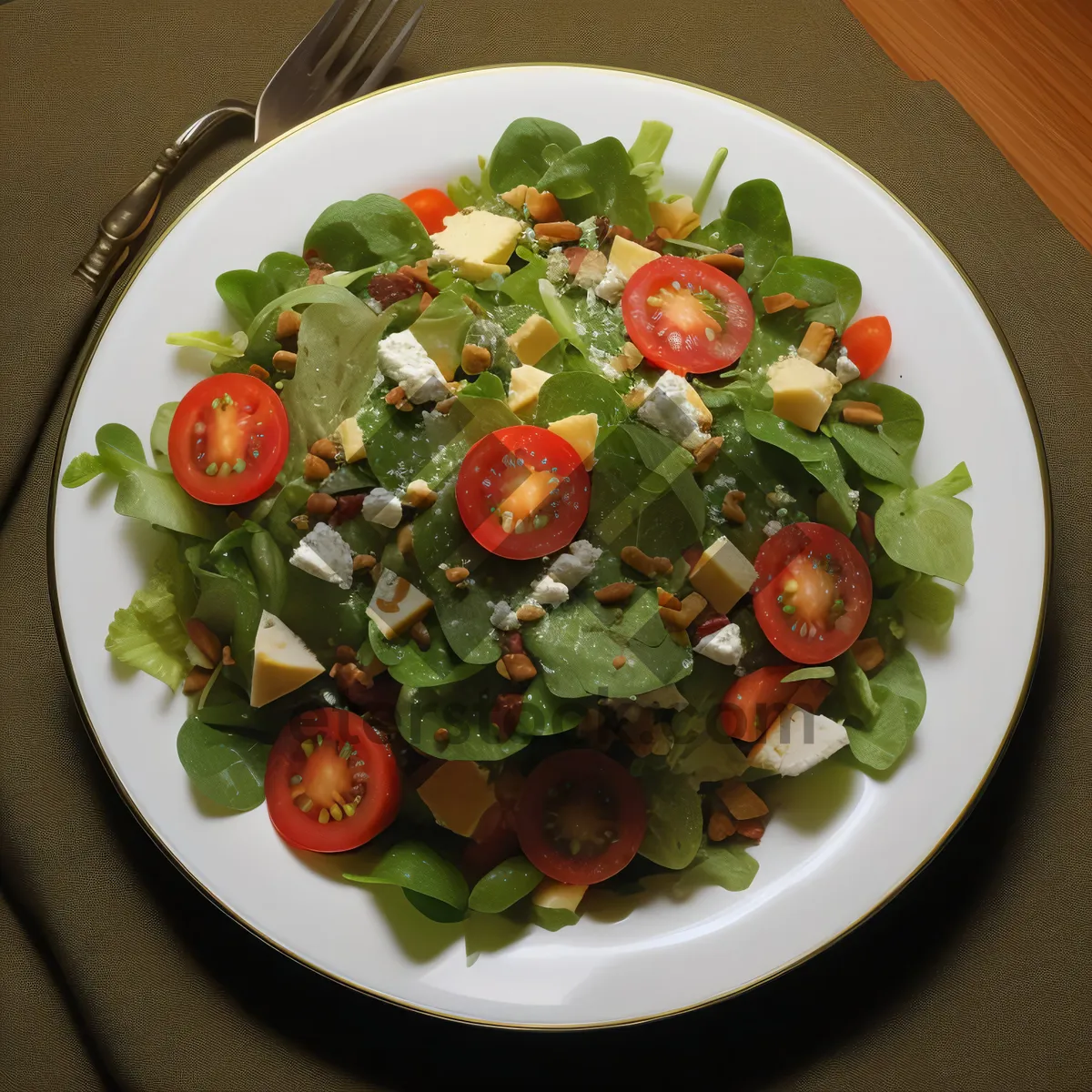 Picture of Delicious Gourmet Vegetable Plate with Cheese