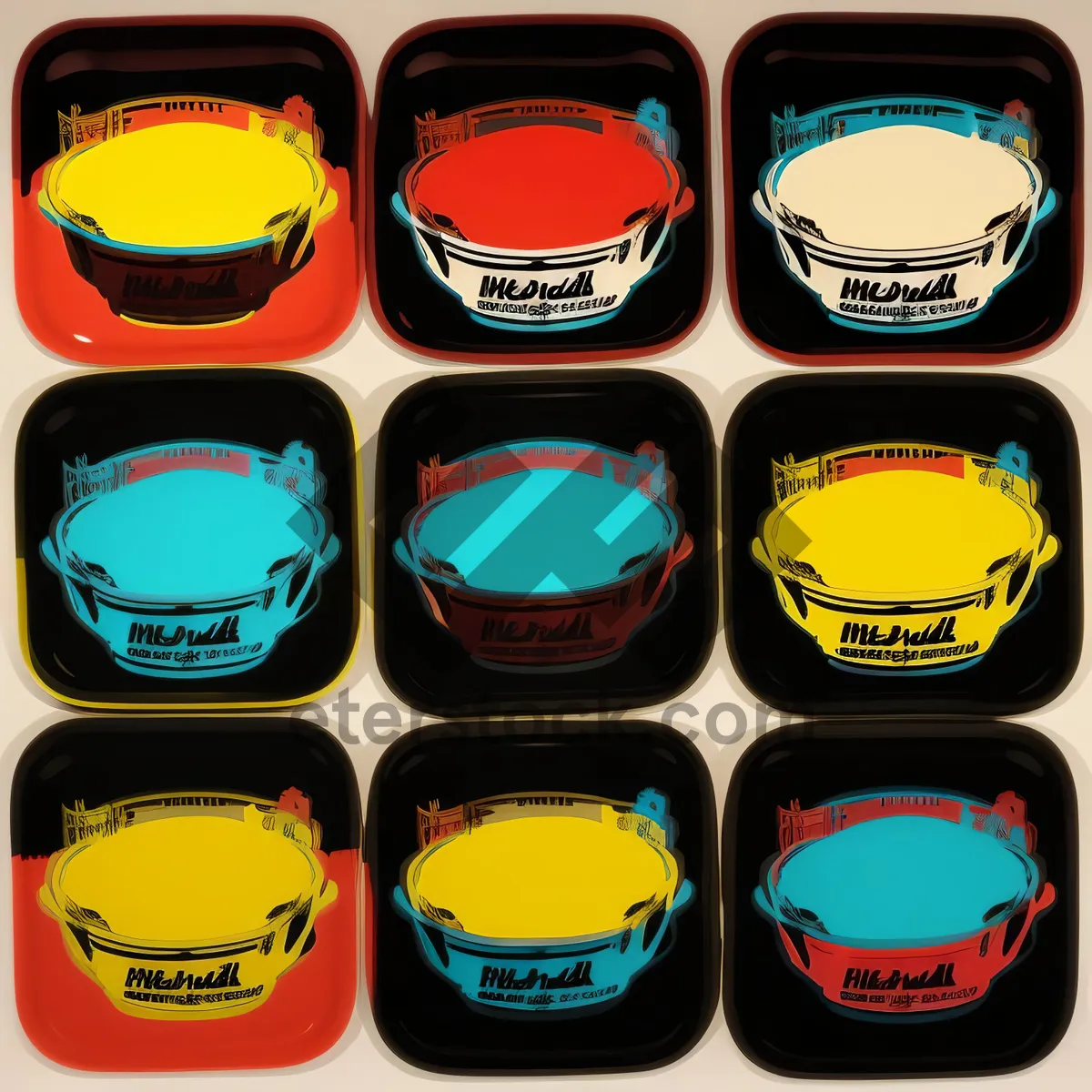 Picture of Shiny web icon set in glass container.