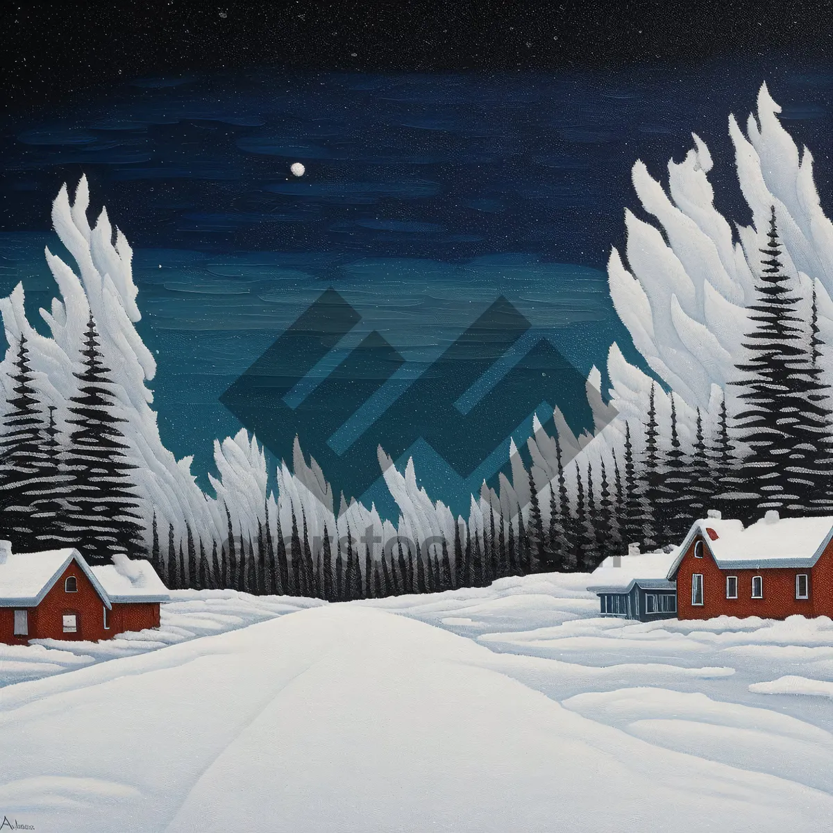 Picture of Winter Wonderland Mountains Skiing Adventure Landscape