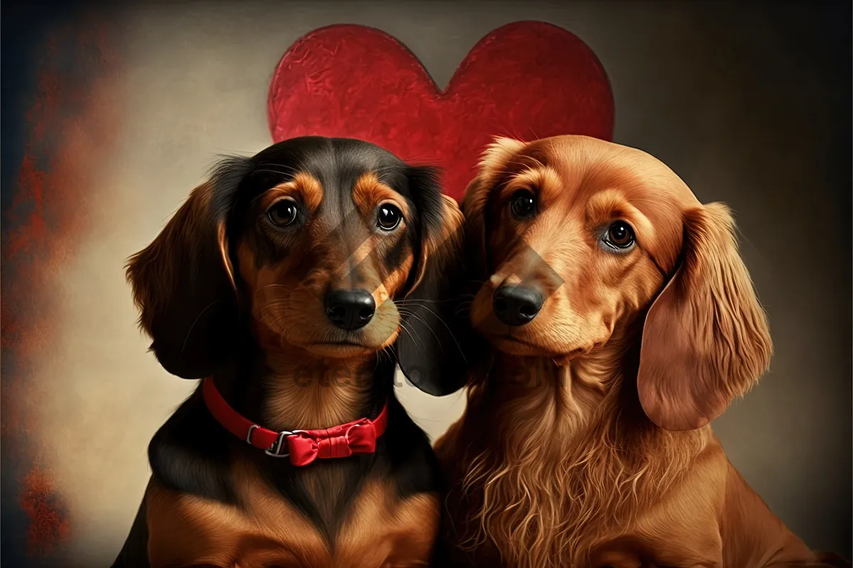 Picture of Portrait of a Cute Brown Purebred Setter Puppy