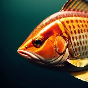 Colorful Goldfish Swimming in Aquarium