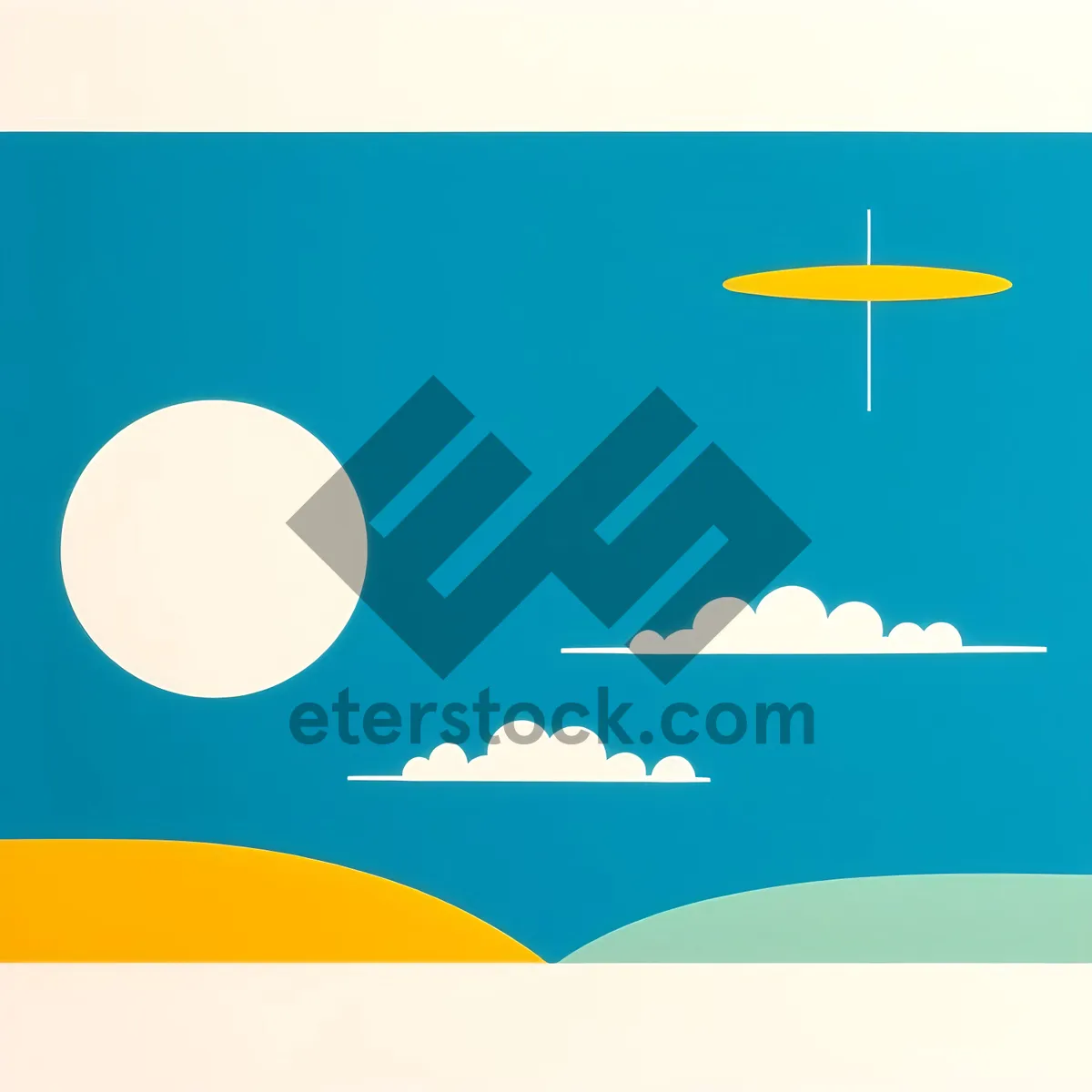 Picture of Mystic Moonrise: Symbolic Silhouette in Graphic Sign