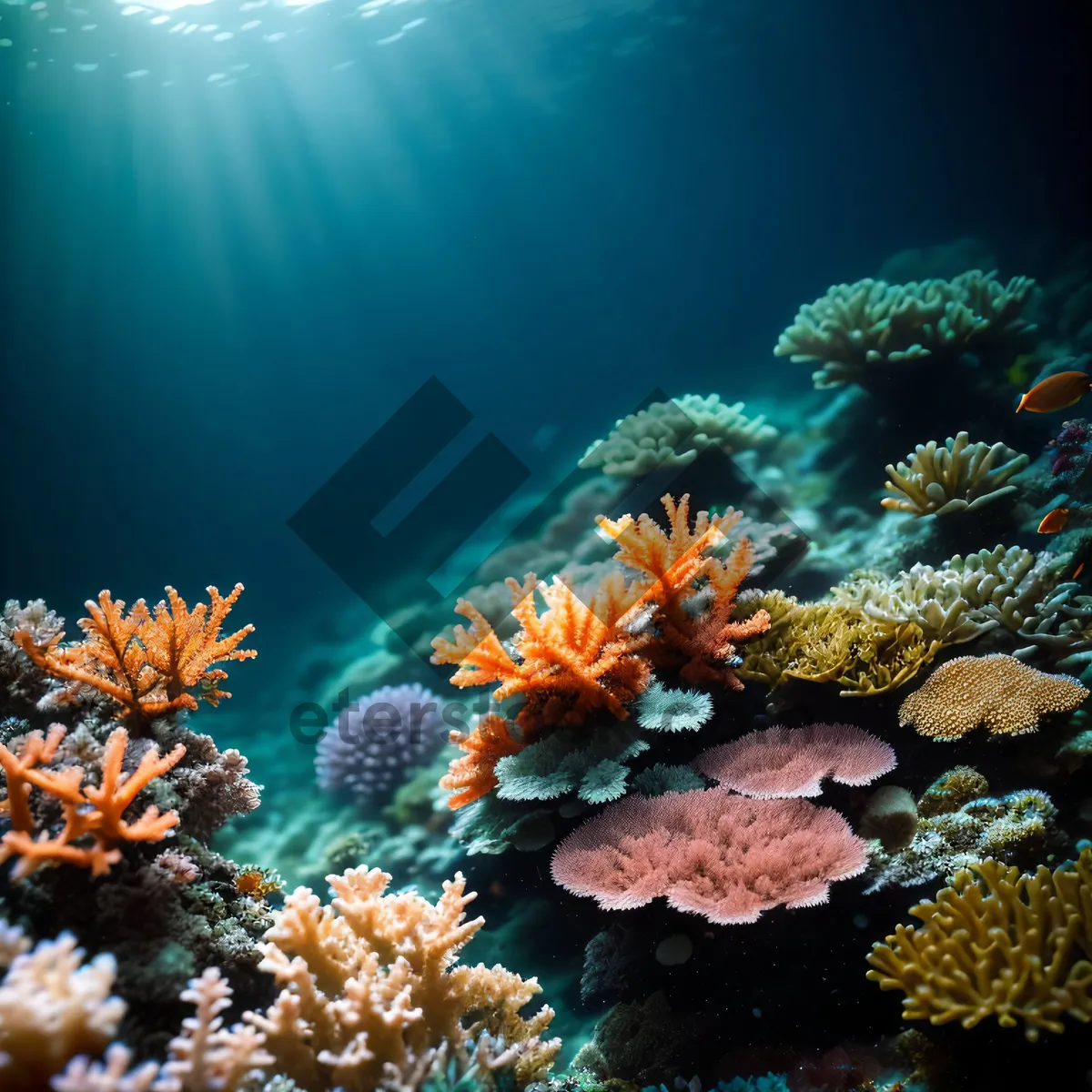 Picture of Colorful Coral Reef Abundance Underwater