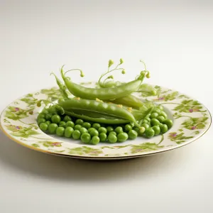 Fresh Green Peas Closeup Shot Organic Pile