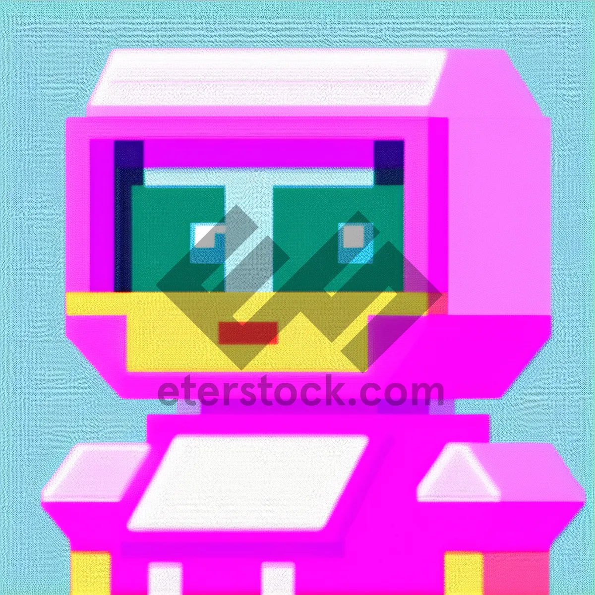 Picture of 3D Pixelated Business Square Box Icon