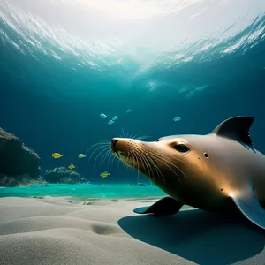 Sunlit Electric Ray in Oceanic Depths