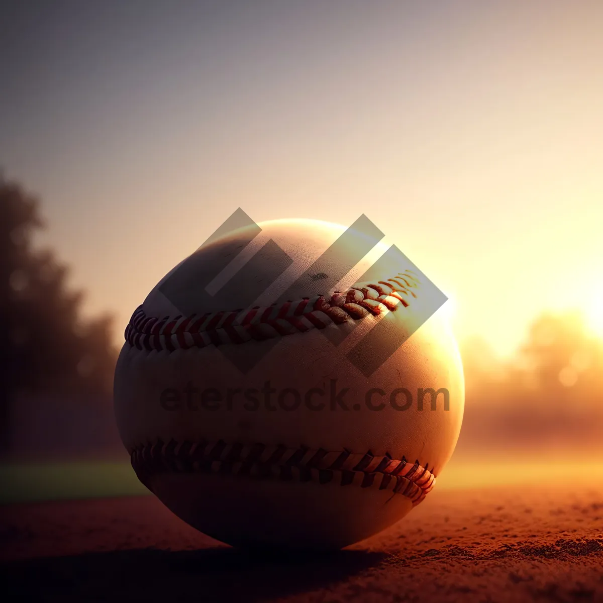 Picture of Baseball Game Equipment on Grass Field