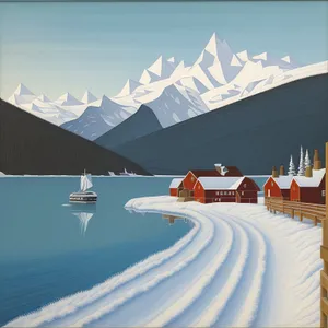 Winter Wonderland: Majestic Mountain Landscape with Snow-Covered Trees