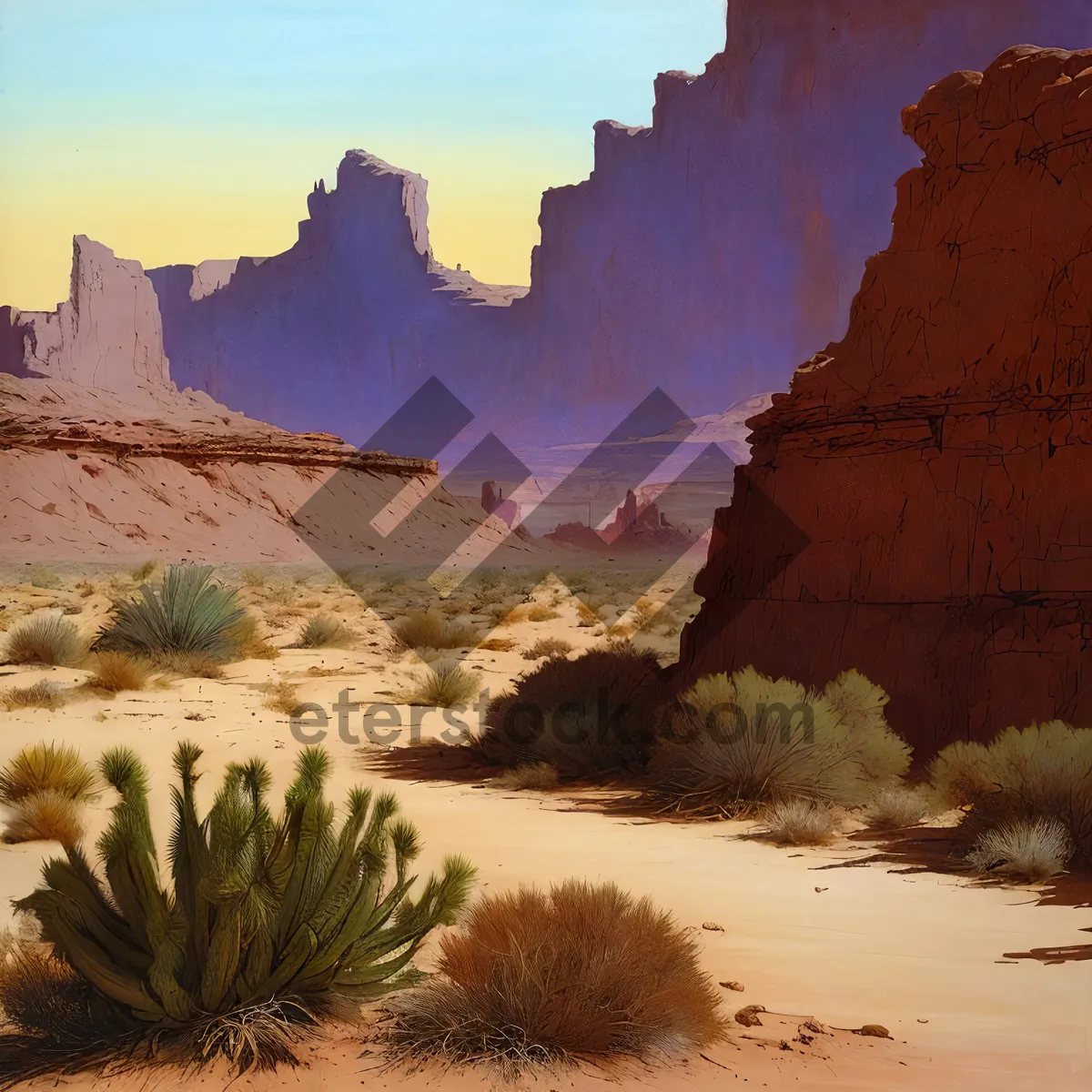 Picture of Orange Canyon Landscape in Grand Canyon National Park