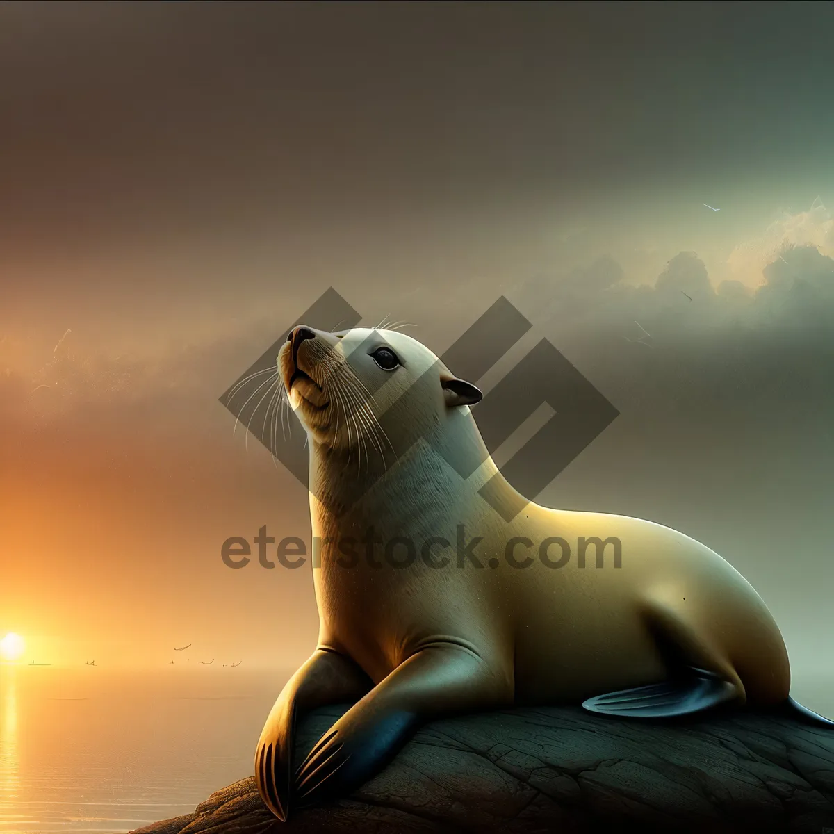 Picture of Arctic Seal on Beach, Wildlife by the Sea