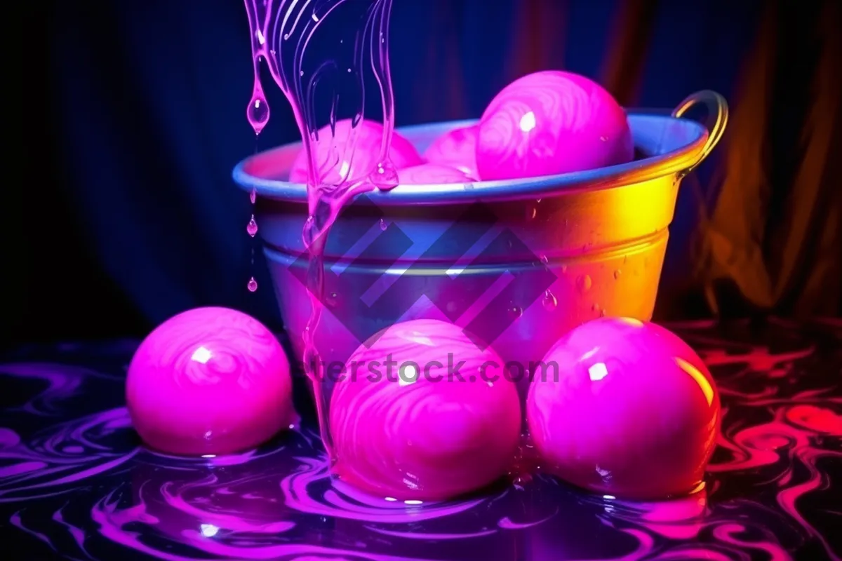 Picture of Pink Punch Bowl with Colorful Mixed Drink