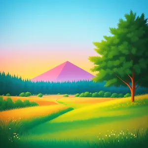 Serene Summer Sky over Vibrant Countryside Meadow
