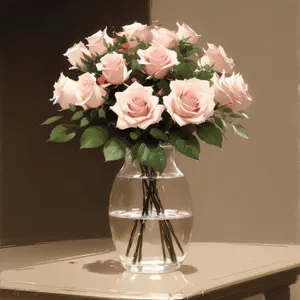 Pink Rose Wedding Bouquet in Glass Jar