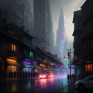 City Lights: Impressive Nighttime Urban Skyline