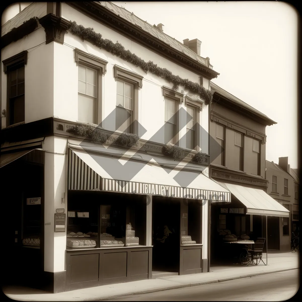 Picture of Vintage residential building with elegant windows