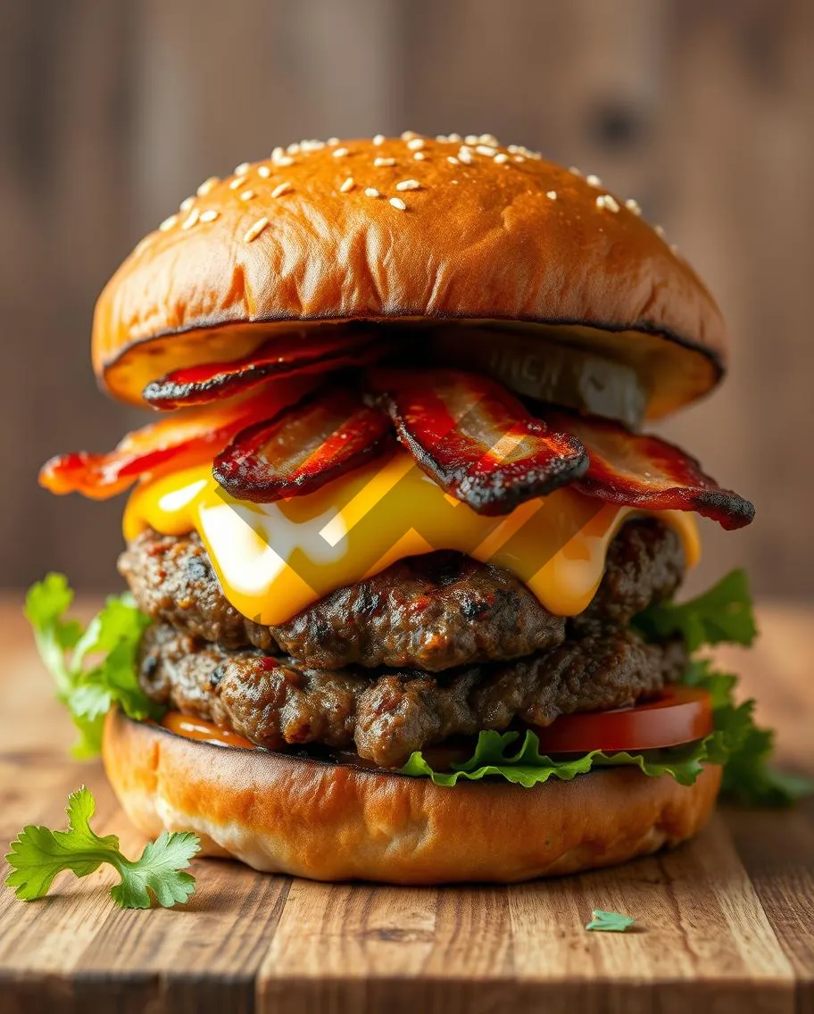 Picture of Grilled Cheeseburger with Lettuce and Tomato