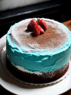 Delicious Berry Ice Cream Cake with Mint