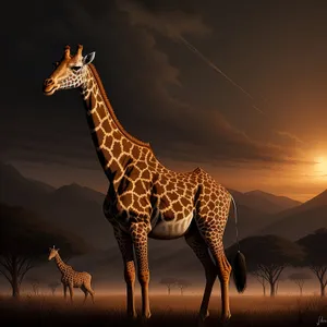 Majestic Wildlife: Giraffe in South African Safari