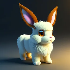 Cute Fluffy Bunny Portrait in Studio