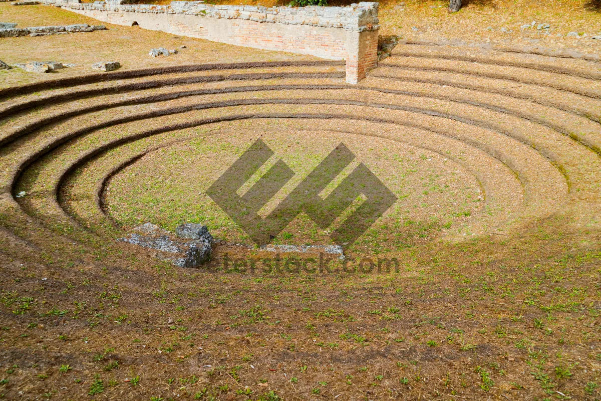 Picture of Rural agricultural maze in scenic landscape.