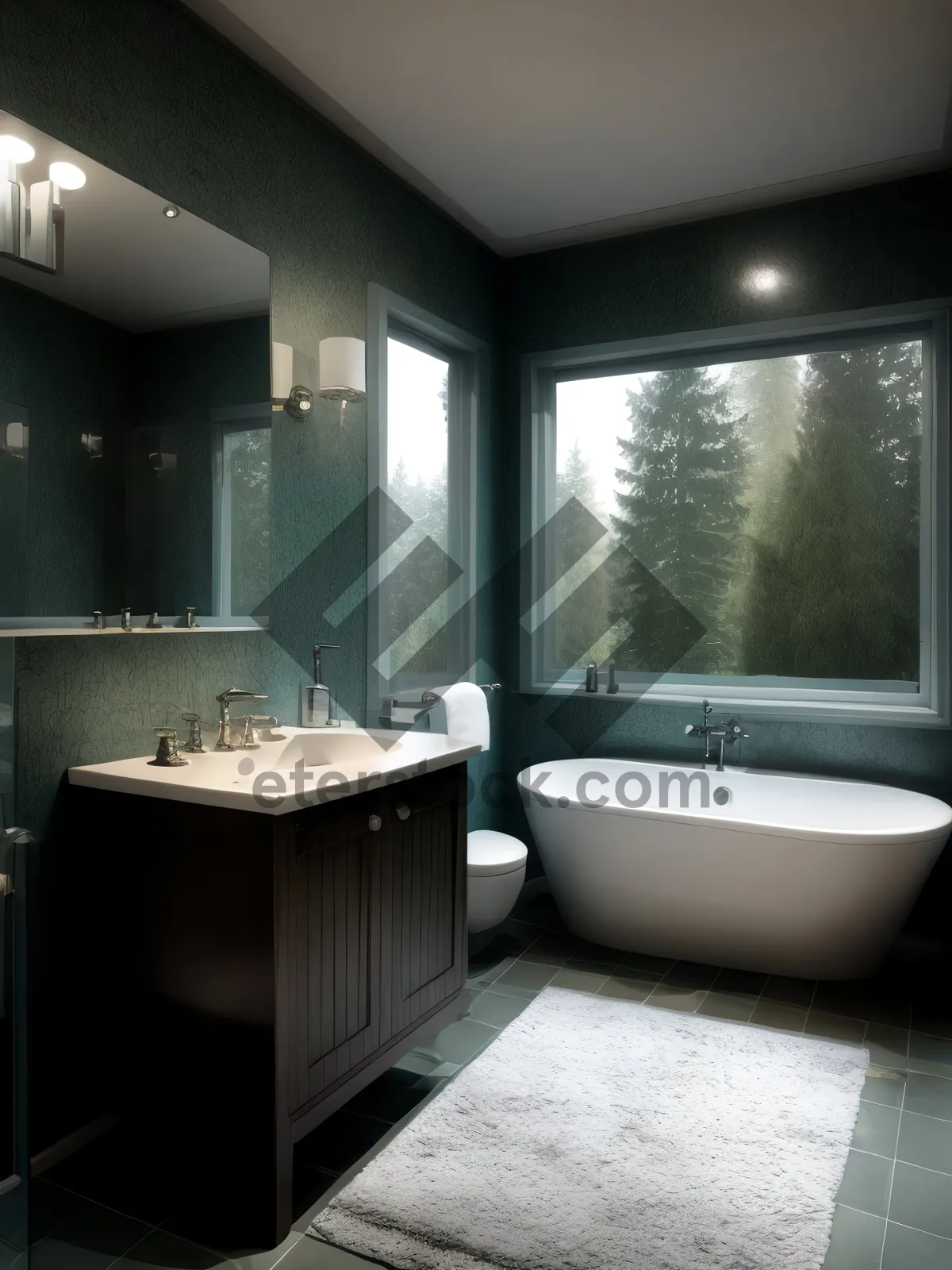 Picture of Modern Luxury Bathroom with Elegant Design and Stylish Interior