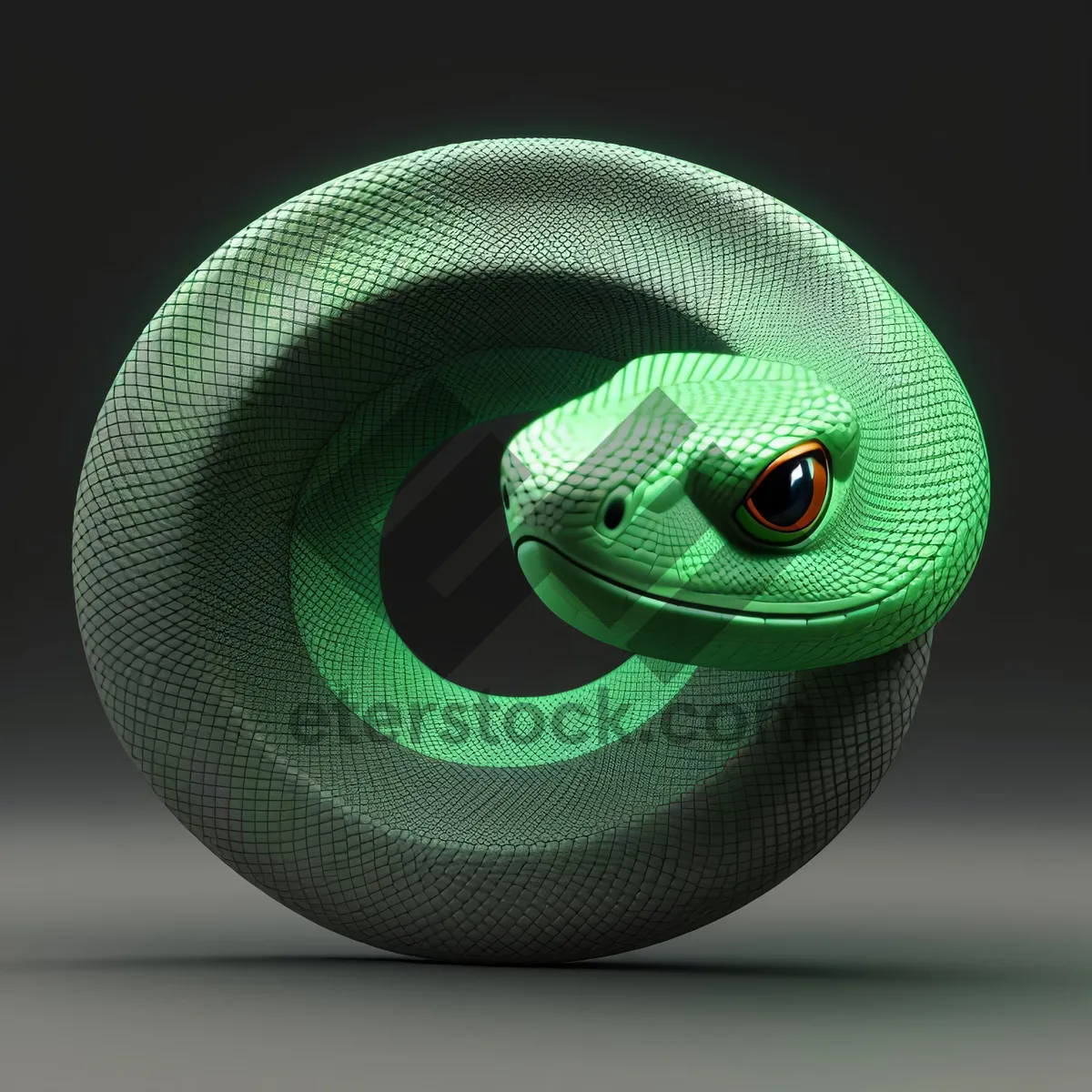 Picture of Green and Black Reptile Snake with Intricate Pattern