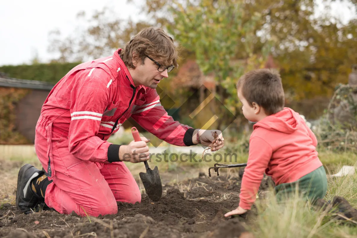 Picture of Happy father and son enjoying summer in the park