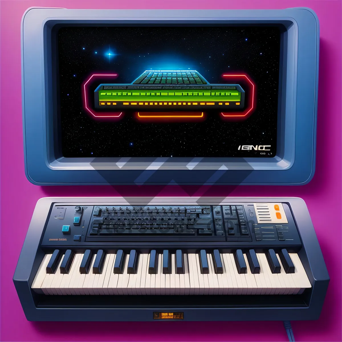 Picture of Modern Digital Synthesizer: Keyboard Instrument for Electronic Music