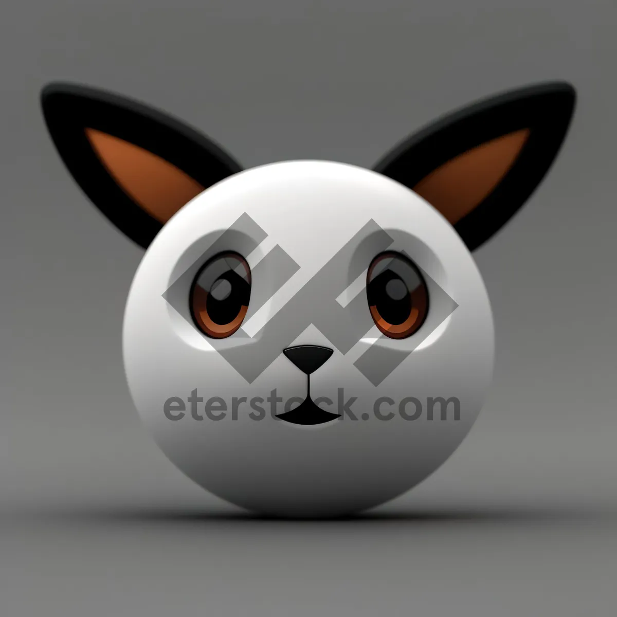 Picture of Cute Bunny Cartoon Icon with 3D Expression